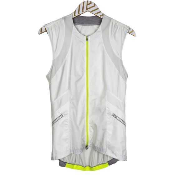 LULULEMON Vest Womens 8 White Presta Vest Reflective Pockets Lightweight Running - Picture 3 of 10